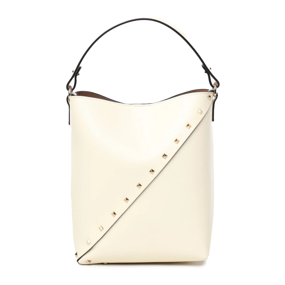 Valentino Garavani Studded White Bucket Bag White Dames