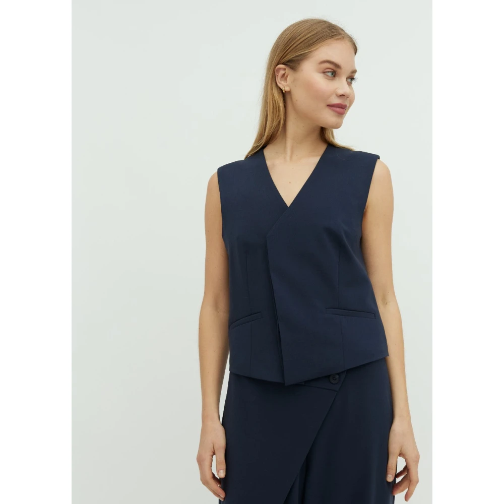 MbyM Navy Blue Hettie Vest Blue Dames