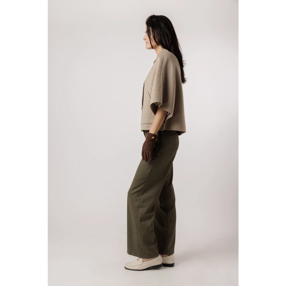 Alter Ego Beige Melange Cape Style Jas Brown Dames