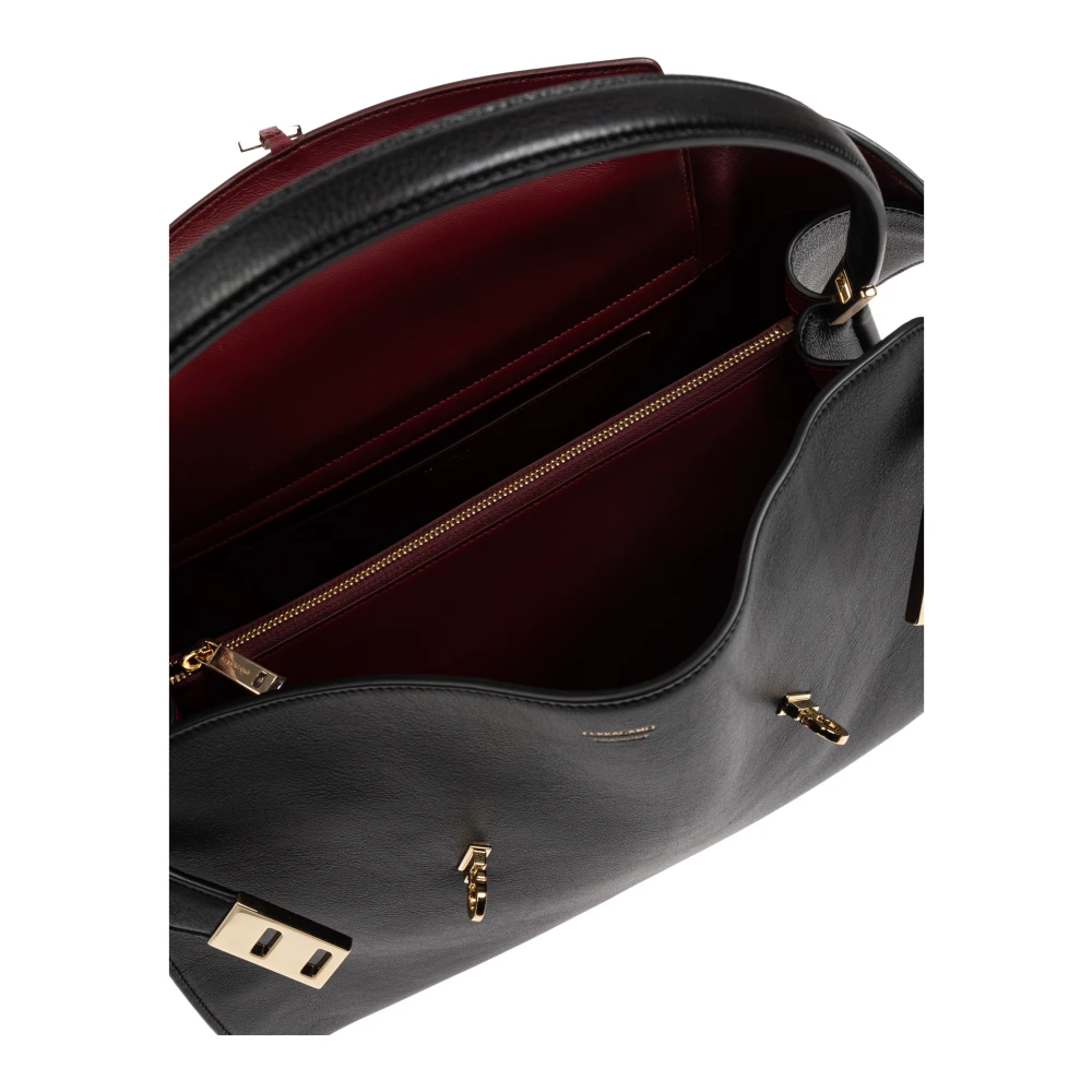 Salvatore Ferragamo Suède schoudertas Hug Black Dames