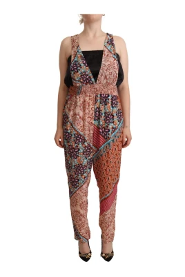 Viskos Jumpsuit Klänning med Blomstermönster