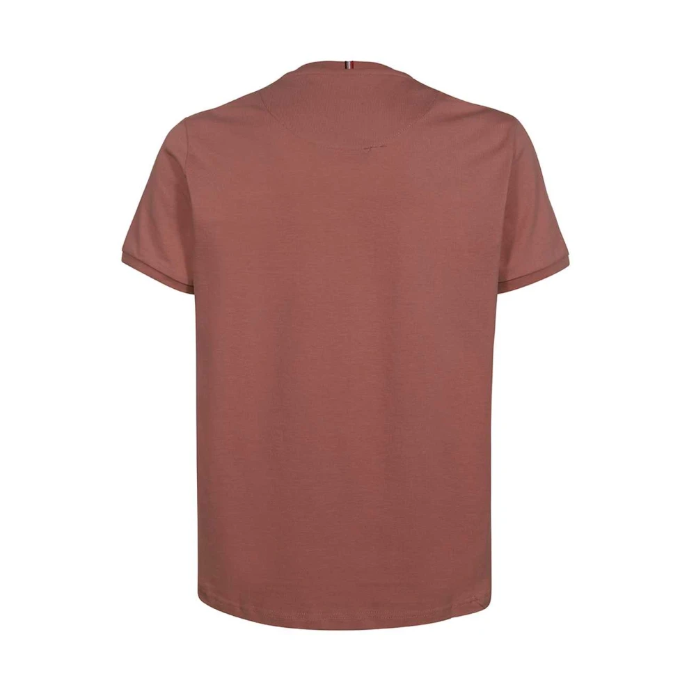 Les Deux Katoenen Crew-Neck T-Shirt Pink Heren