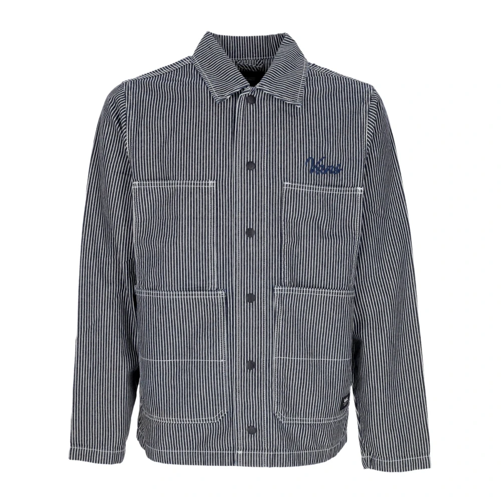 Vans Men's Gray Striped Chore Jacket With Pockets
