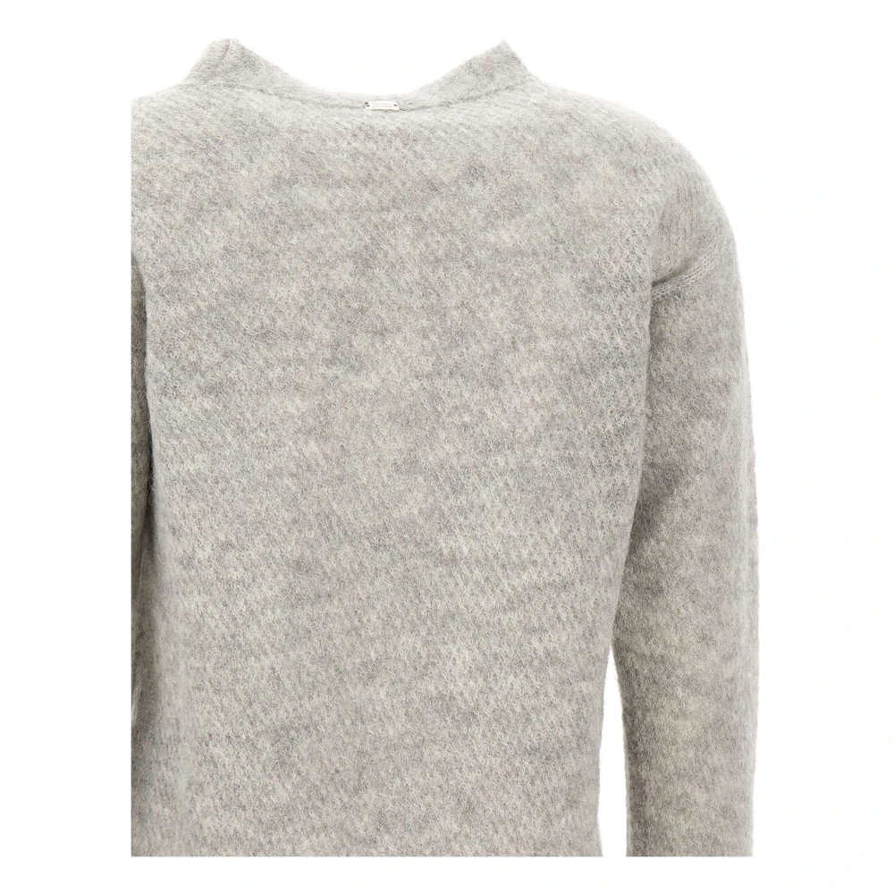 Herno Zachte Wol Alpaca Trui Licht Grijs Gray Dames