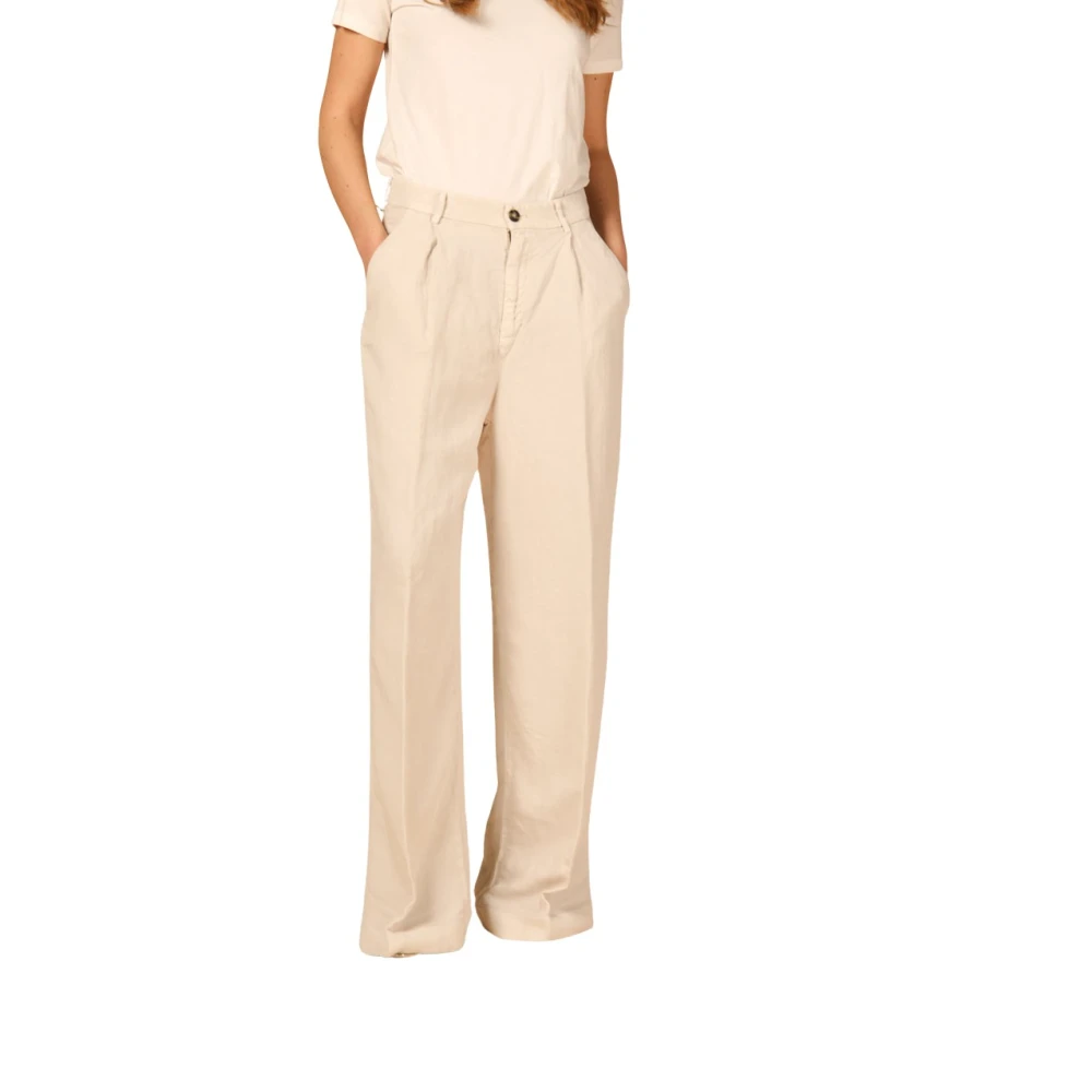 Mason's Dames NY Wide Pinces Chino Broek Beige Dames