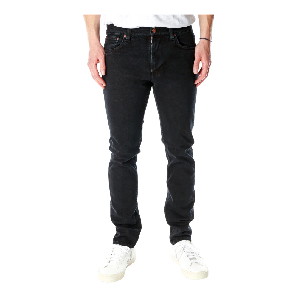 Nudie Jeans Black Slim Fit Jeans, Male, W33 L30, Slim Fit Jeans
