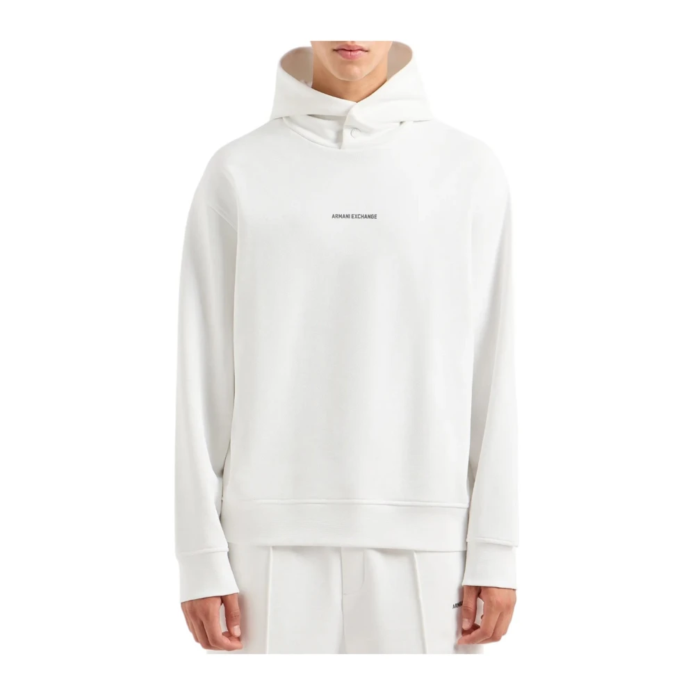 Armani Exchange Witte Hoodie Verhoog Stijl White Heren