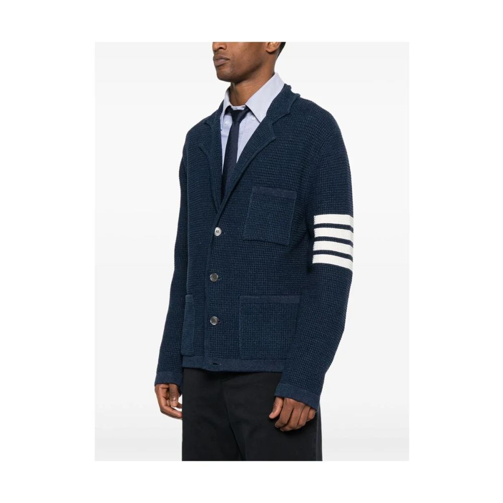 Thom Browne Blauwe Gebreide Trui Blue Heren