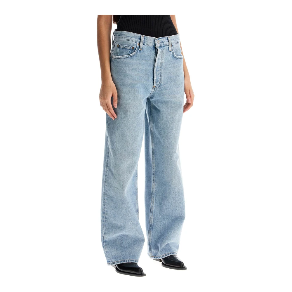 Agolde Versleten Baggy Jeans Blue Dames