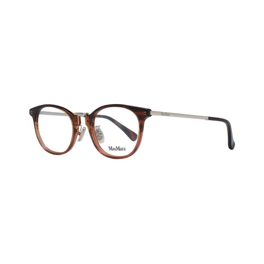 Max Mara Bruine Ronde Plastic Optische Monturen Brown Dames