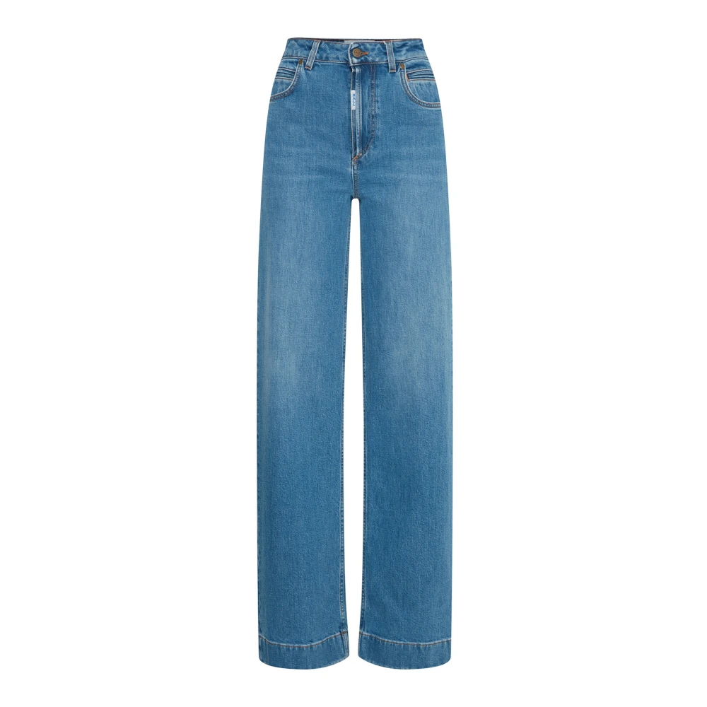 Ball Hoge taille Stonewash Jeans met Flare Blue Dames