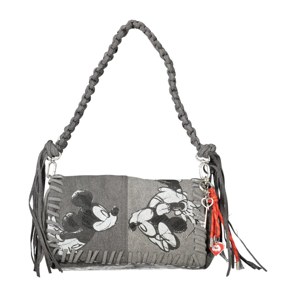 Desigual Women's Gray Mickey Kiss Naron Medium Flap Bag