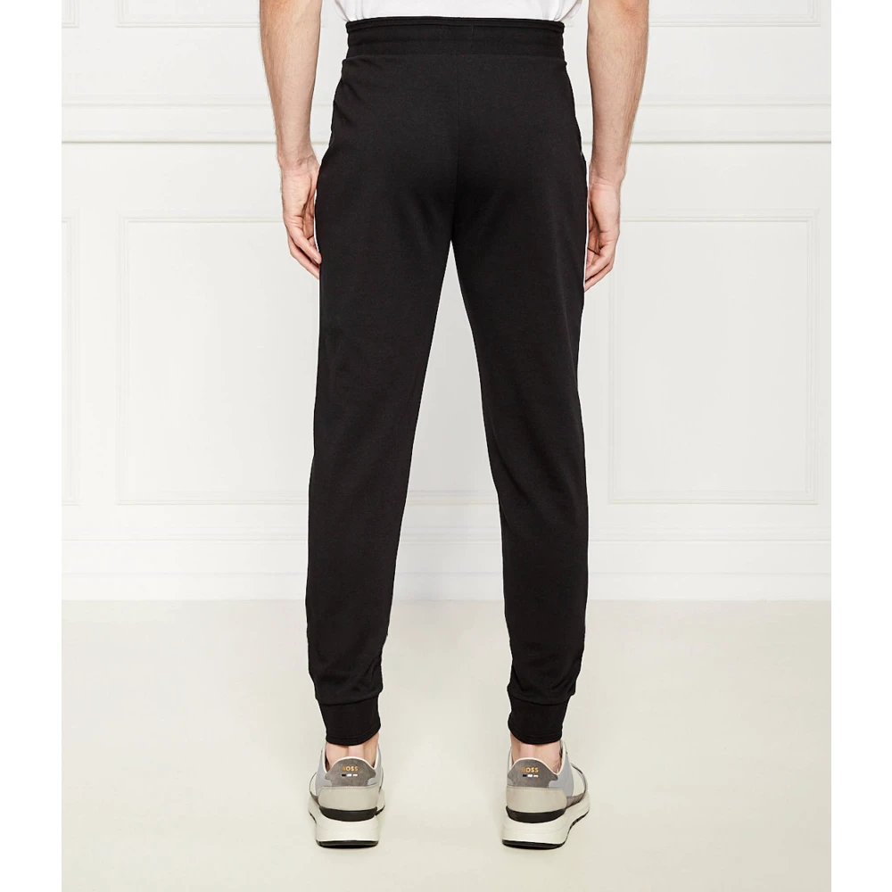 Hugo Boss Zwarte Logo Sweatpants Stijlvolle Casual Kleding Black Heren