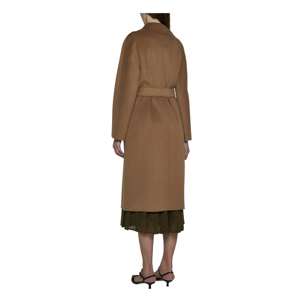 Max Mara Studio Rapido Kameel Kasjmier Wol Jas Brown Dames