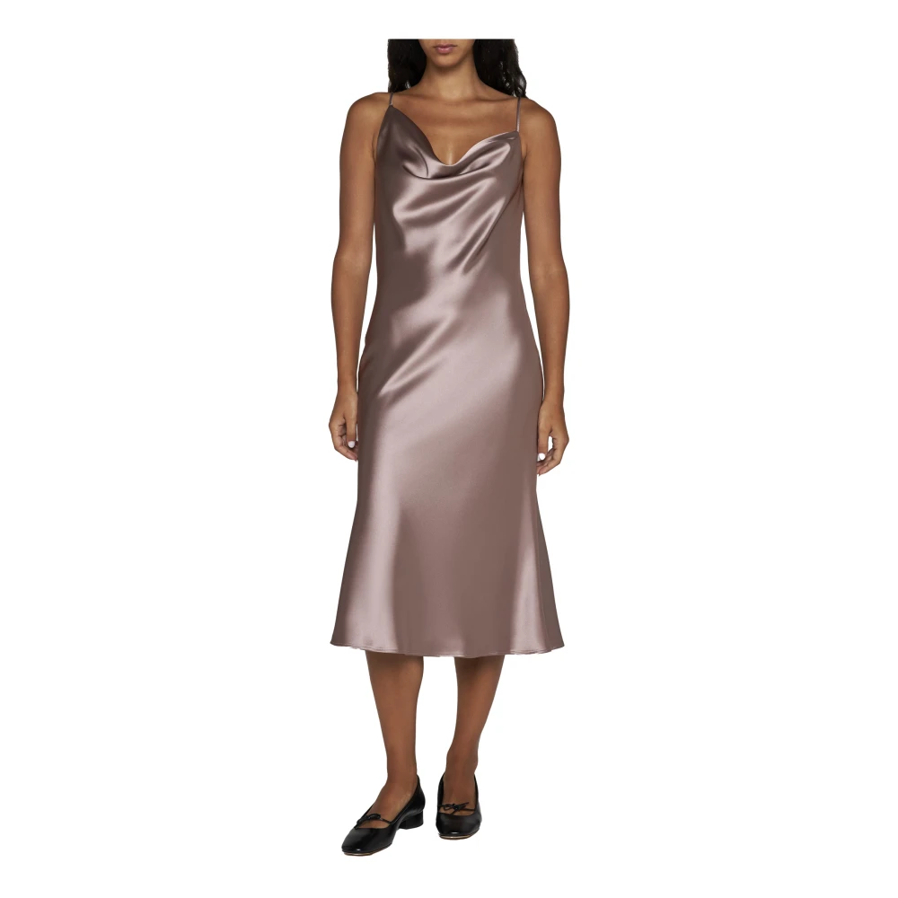 Blanca Vita Satijnafwerking Gedrapeerd Jurk Beige Dames