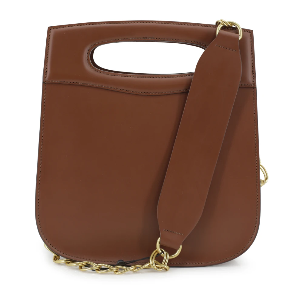 Soeur Bruine Leren Schoudertas met Kettingriem Brown Dames