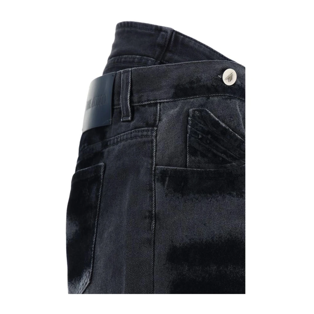 The Attico Vintage Denim Broek met Dubbele Tailleband Black Dames