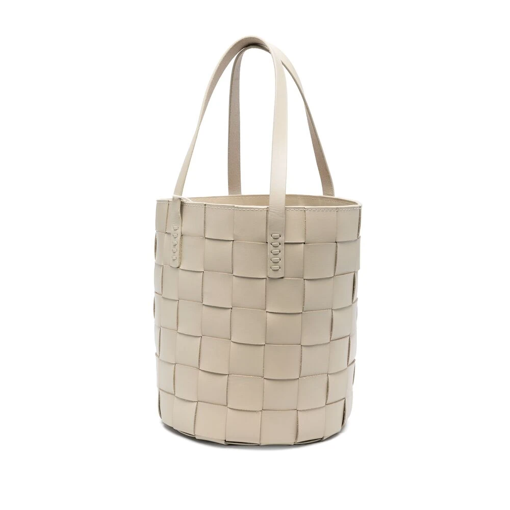 Dragon Diffusion Beige Leren Bucket Bag Koordsluiting Stijl Beige Dames