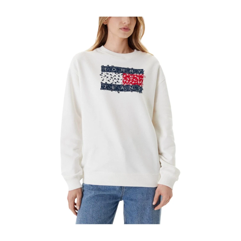 Tommy Hilfiger Women's White Floral Rlx Sweatshirt Extra Small