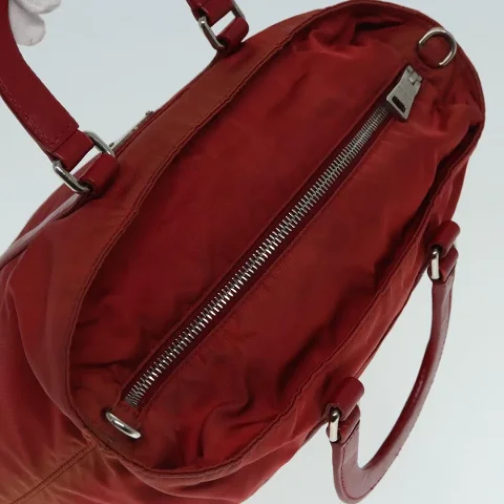 Prada Vintage Pre-owned Nylon handbags Red Dames