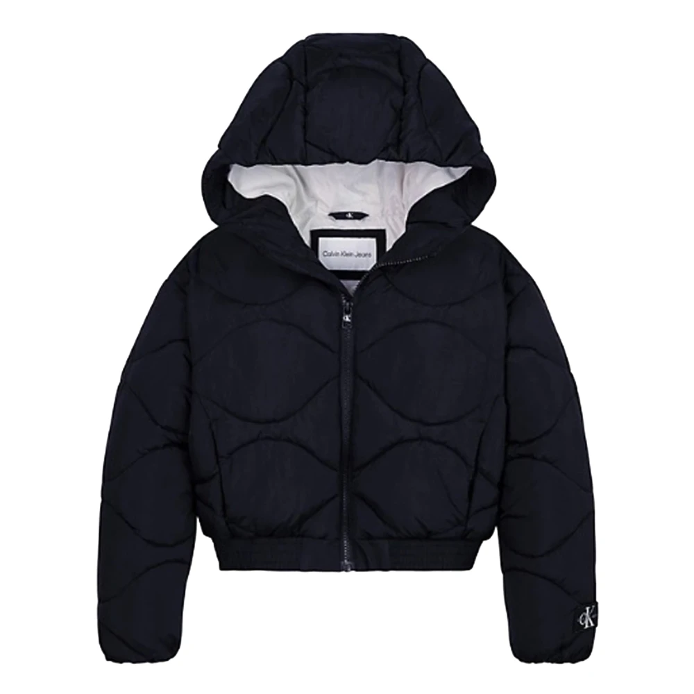 Calvin Klein Jeans Girls Black Winter Jackets, 10 Y, Quilted Nylon Jacket