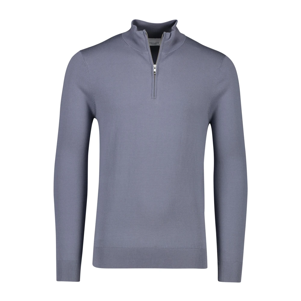 Profuomo Blauwe Half Zip Sweater Blue Heren