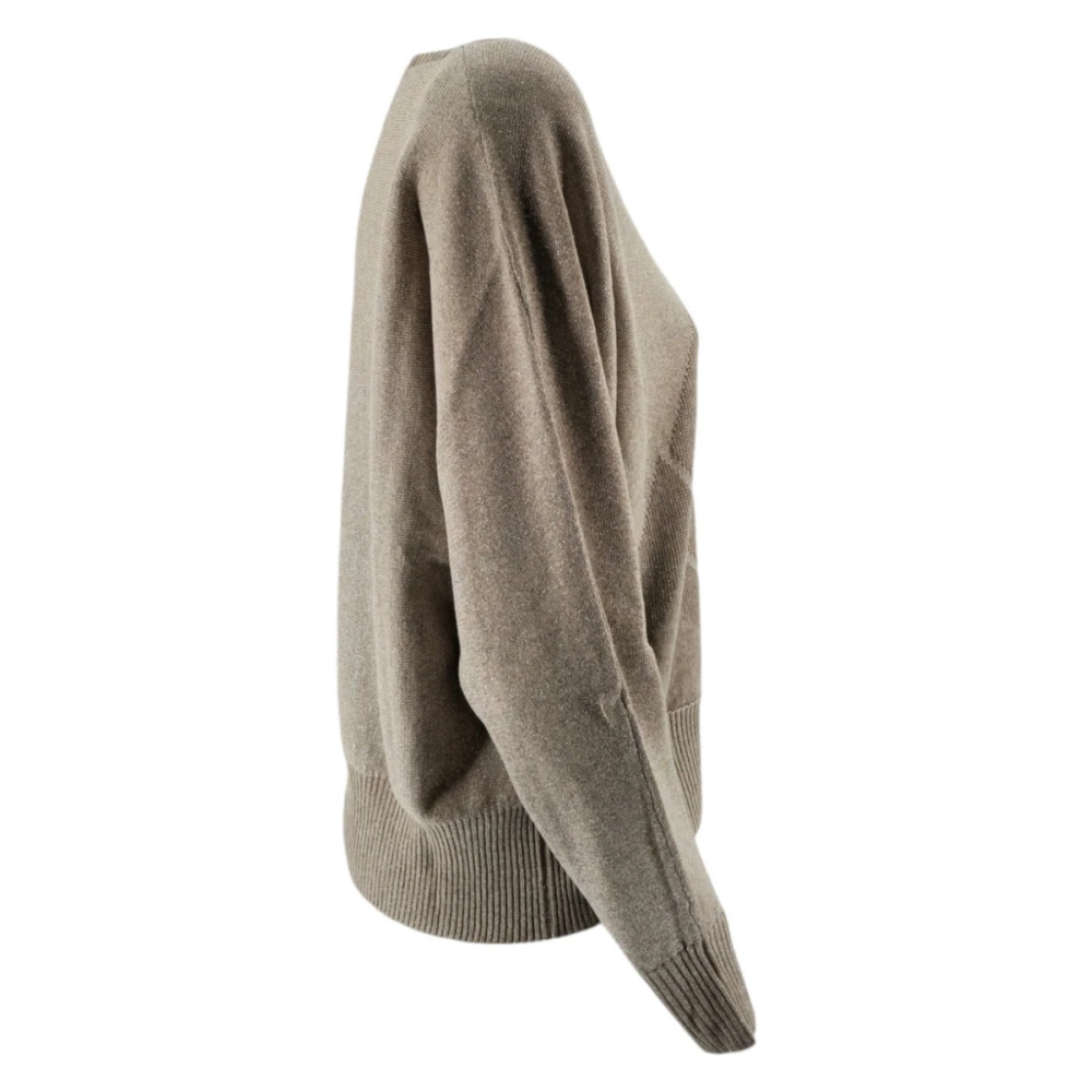 D.Exterior Lurex Sand Sweater Brown Dames