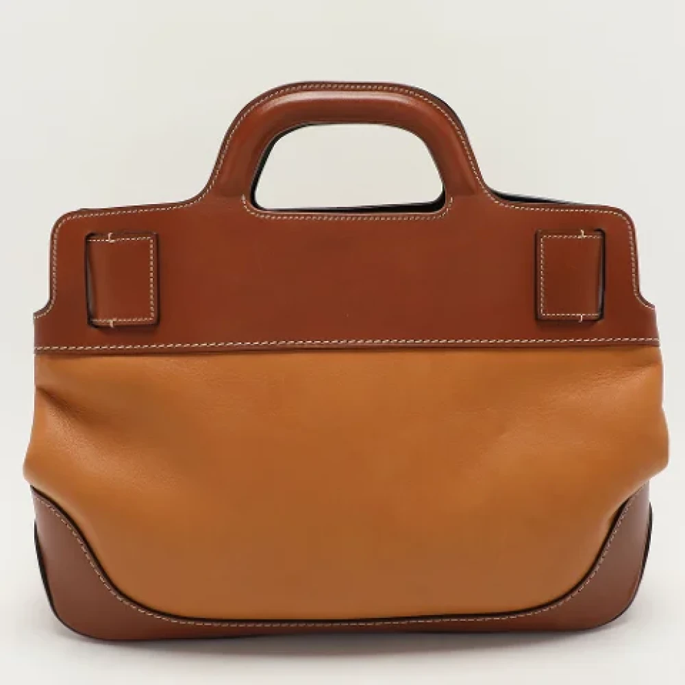 Salvatore Ferragamo Pre-owned Leather handbags Brown Dames