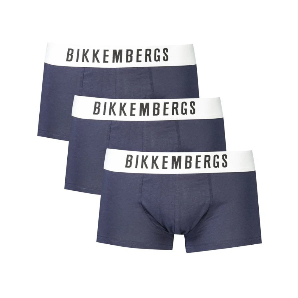 Bikkembergs Men's Blue Underpants, L, Cotton Boxer Underwear Pack