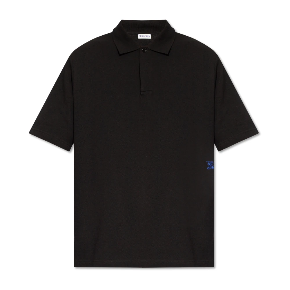 Burberry Polo shirt met geborduurd logo Black Heren