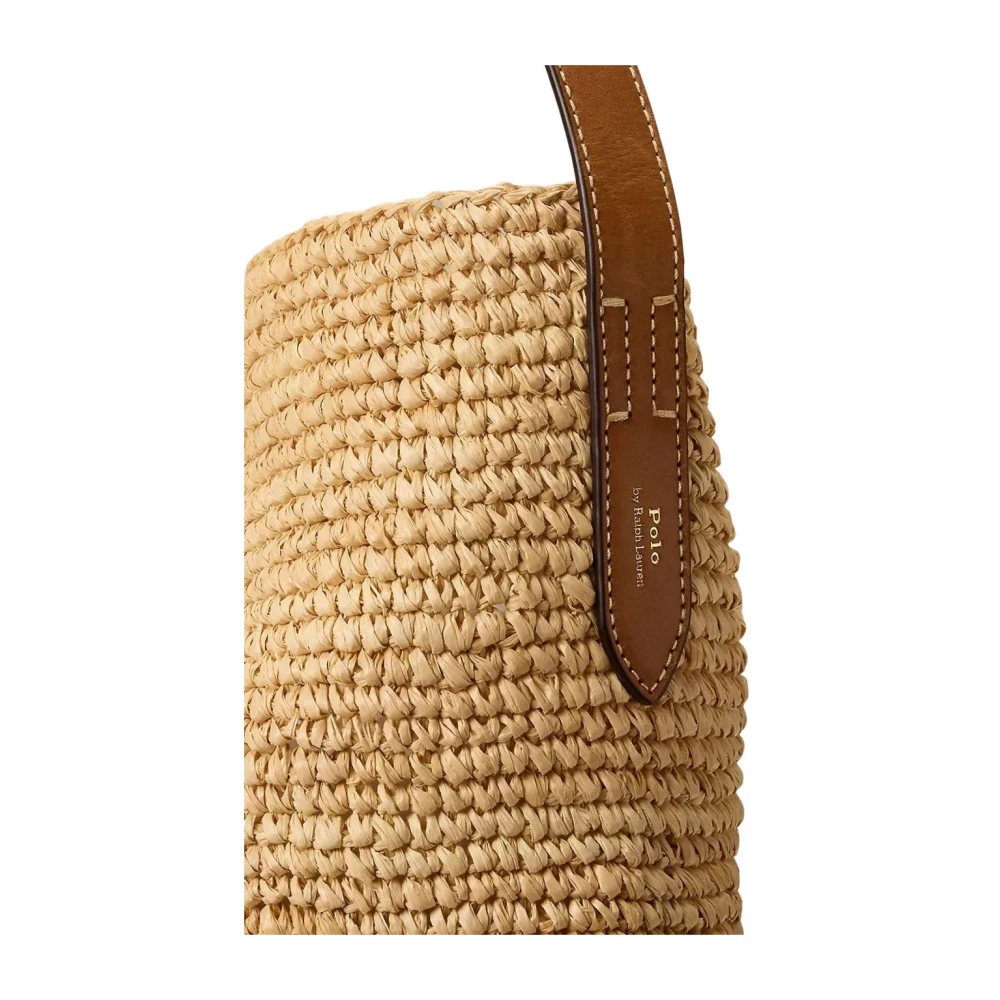 Polo Ralph Lauren Natuurlijke Raffia Handtas Beige Dames
