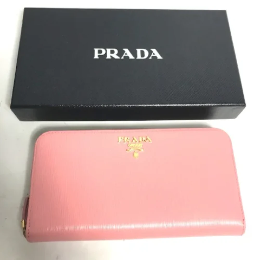 Prada Vintage Pre-owned Leather wallets Pink Dames