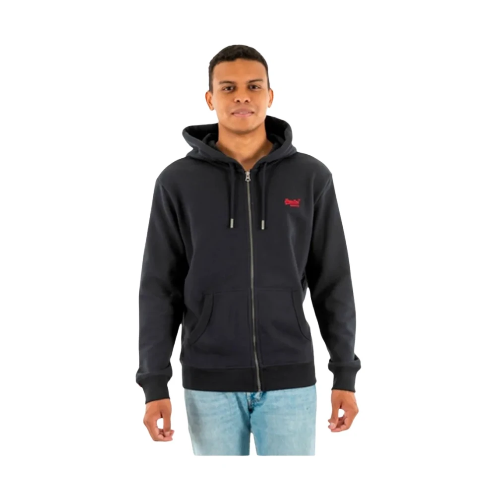 Superdry Blau Logo Essential Kapuzenpullover Mit Reißverschluss - Bild 4
