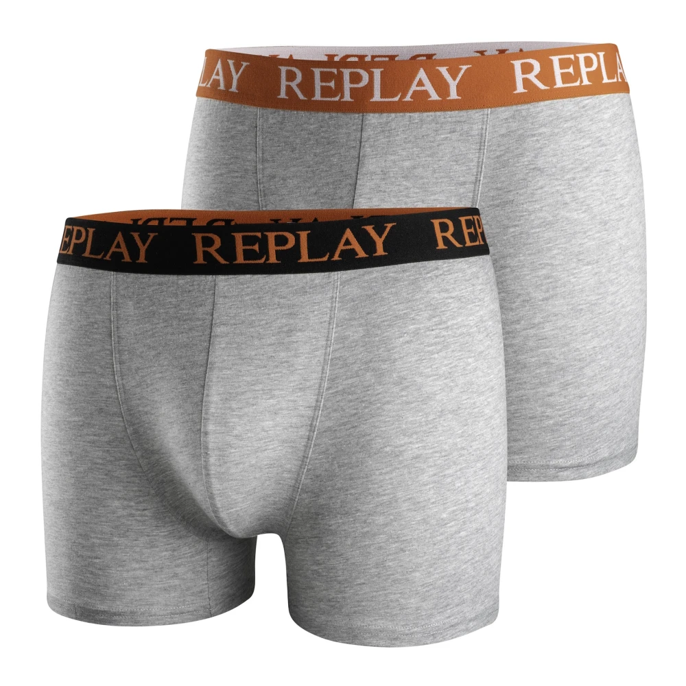 Replay Comfort Fit Trunks 2-Pack Gray Heren