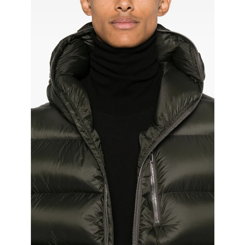Rick Owens Groene Gewatteerde Vest Reliëf Ontwerp Green Heren