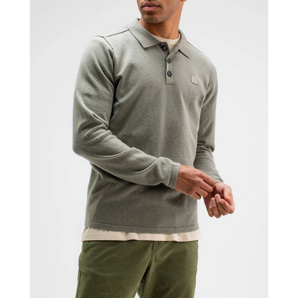 Butcher of Blue Clifden Polo Lange Mouw Shirt Green Heren