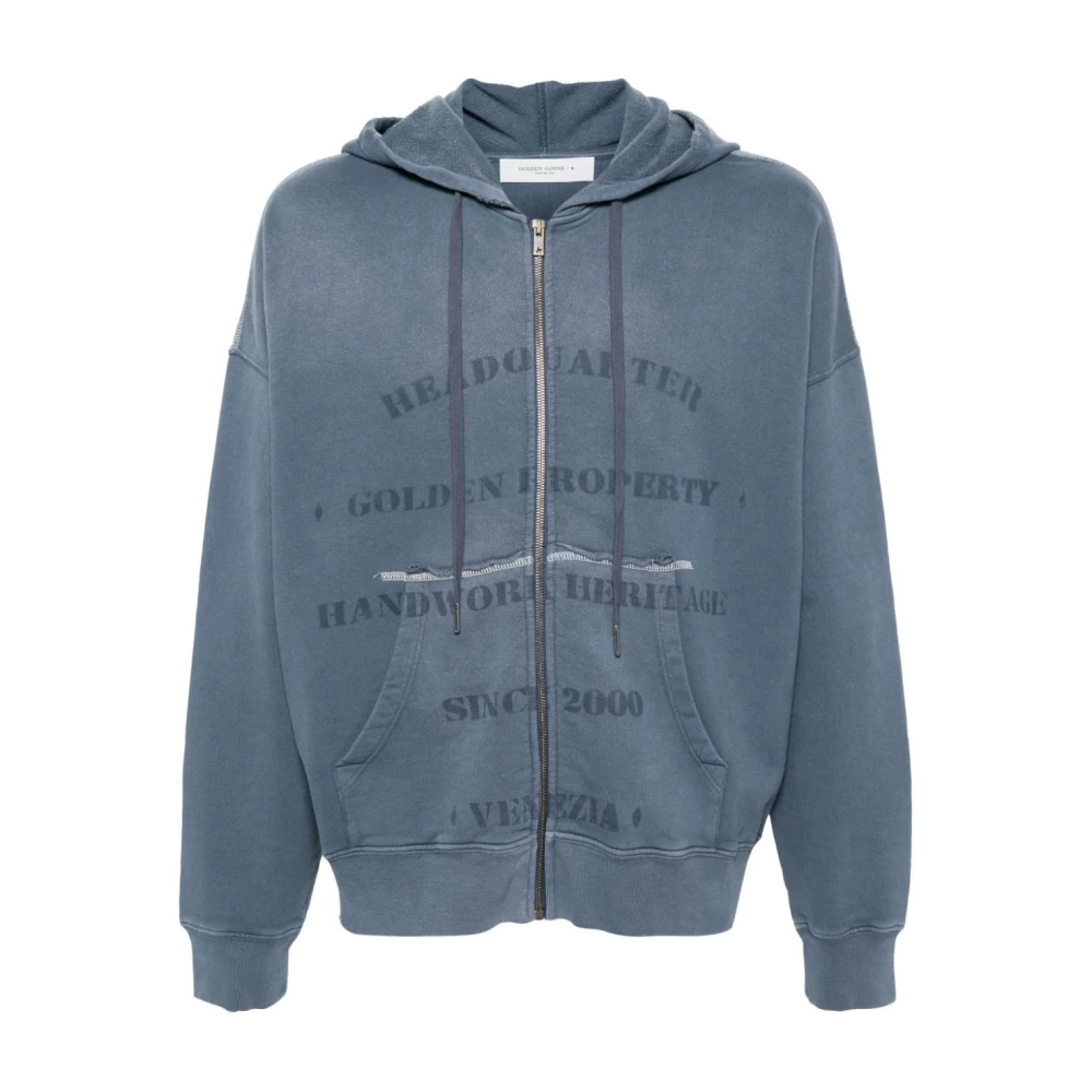 Golden Goose Zee Journey Zip Hoodie Blue Heren