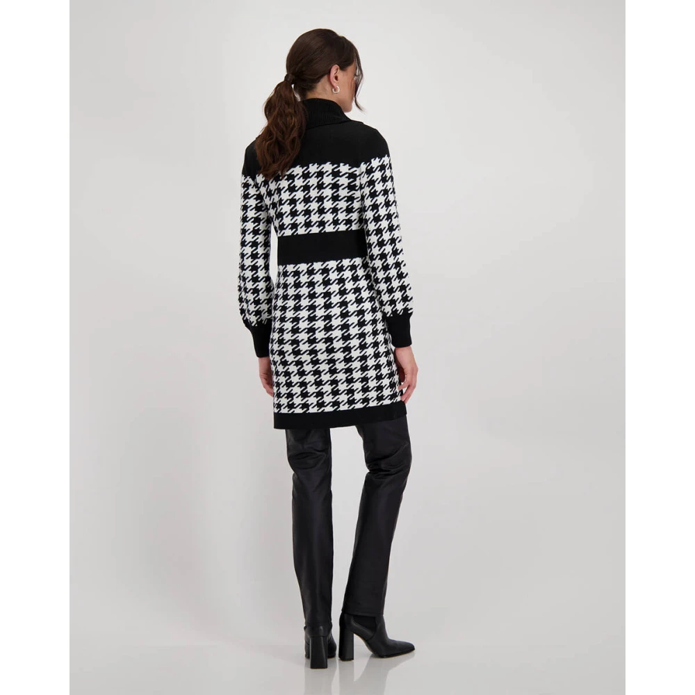 monari Gestreepte Vest met Hanepoten Dessin Black Dames