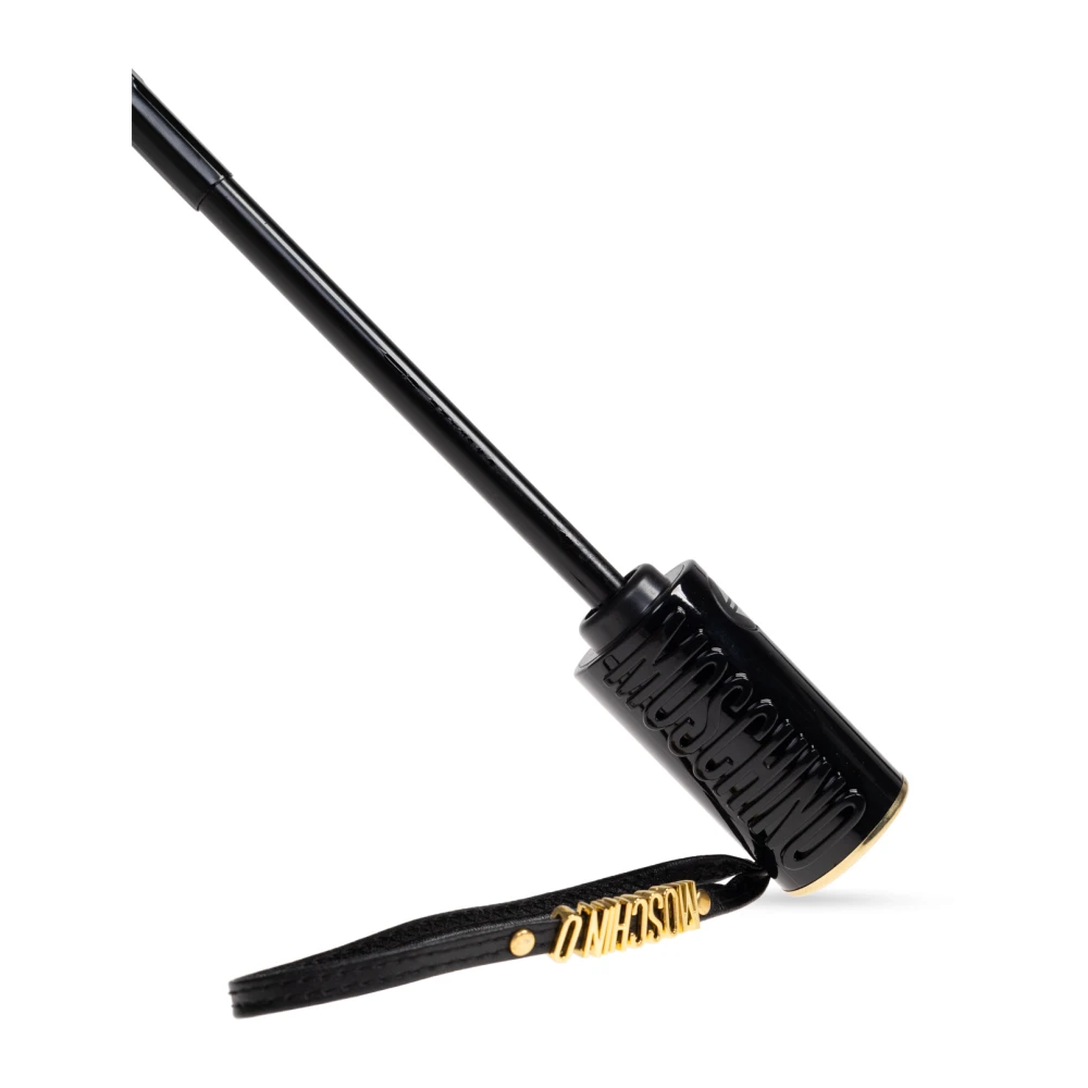 Moschino Opvouwbare paraplu met logo Black Unisex