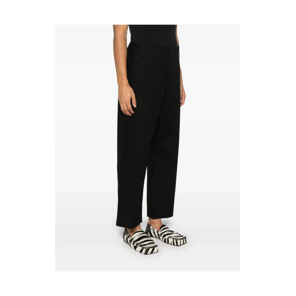 Jacquemus Zwarte broek met knopen en zakken Black Heren