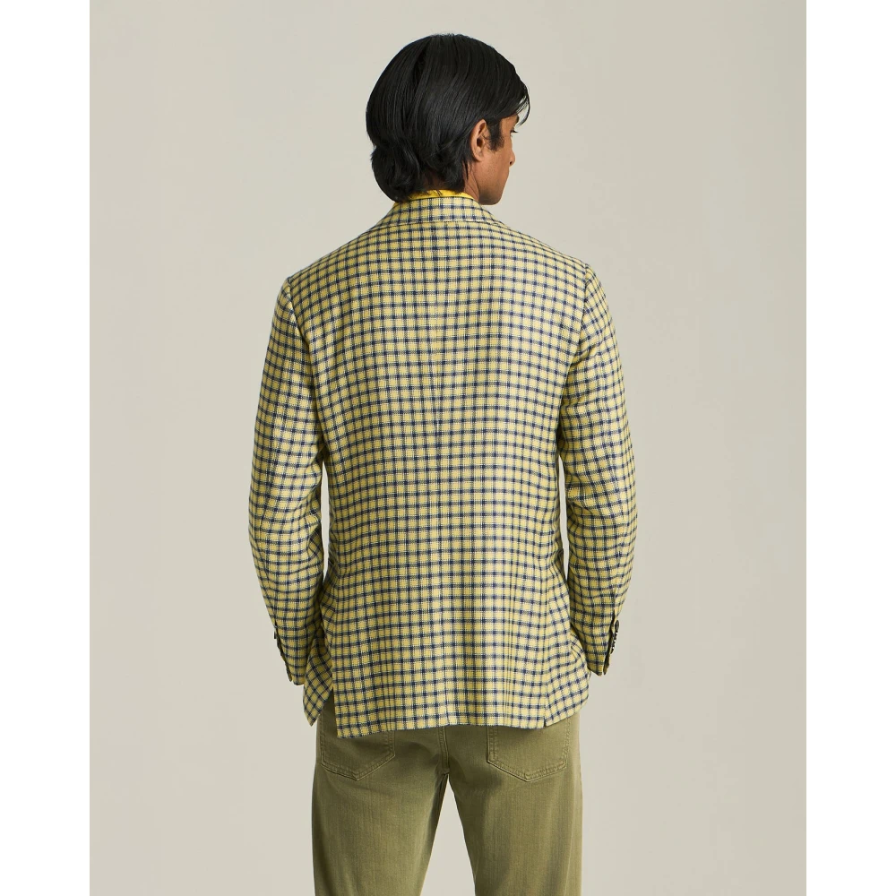 Kiton Luxe Micro Check Blazer Multicolor Heren