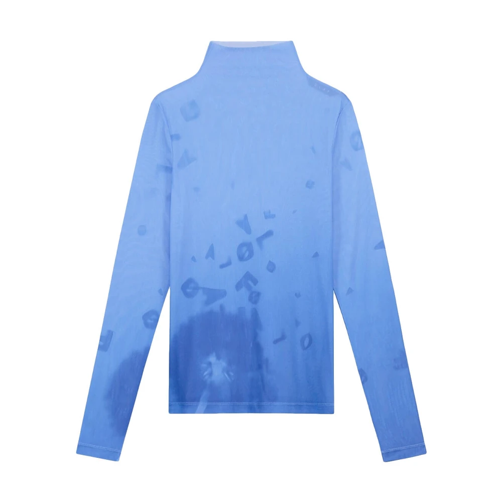 Olaf Hussein Dandelion Mock Neck Top Blue Dames