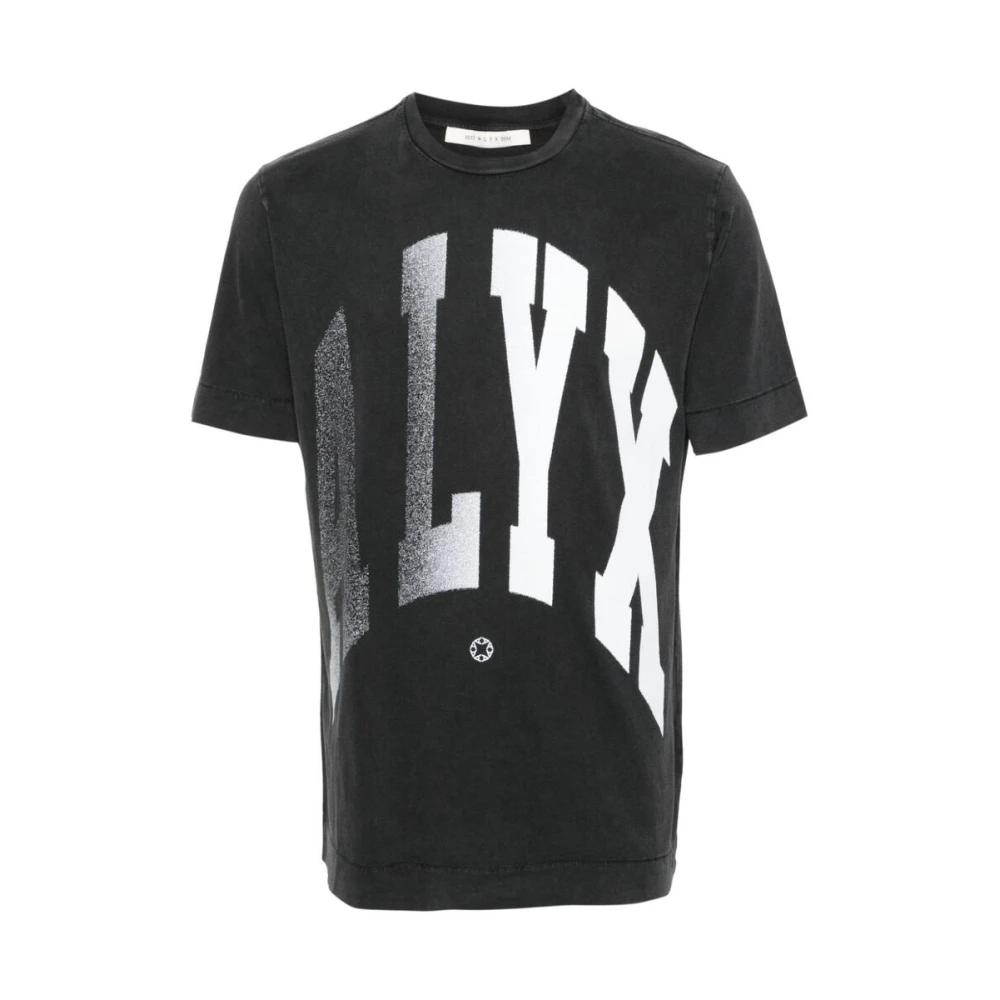 1017 Alyx 9SM Zwarte Katoenen T-shirt met Logo Print Black Heren