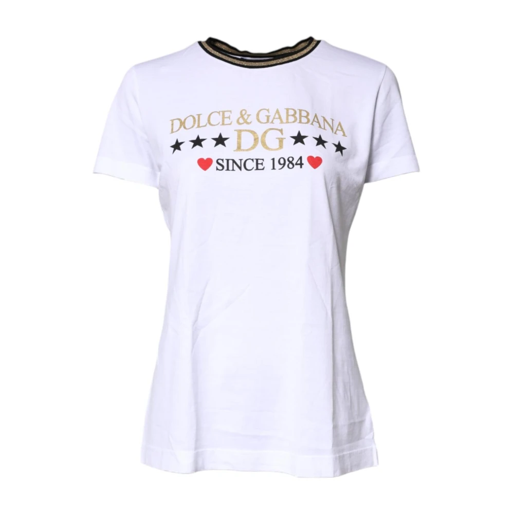 Dolce & Gabbana Women's White T-Shirts, 2XS, Cotton Logo T-Shirt