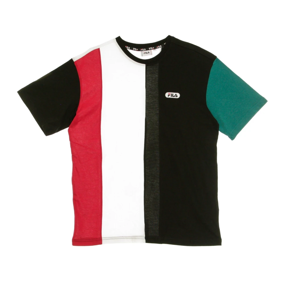 Fila Geblokkeerd Tee Heren T-shirt Zwart Groen Wit Multicolor Heren