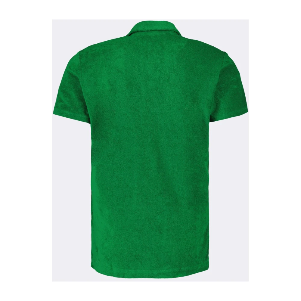 Orlebar Brown Terry Cotton Polo Shirt Green Heren