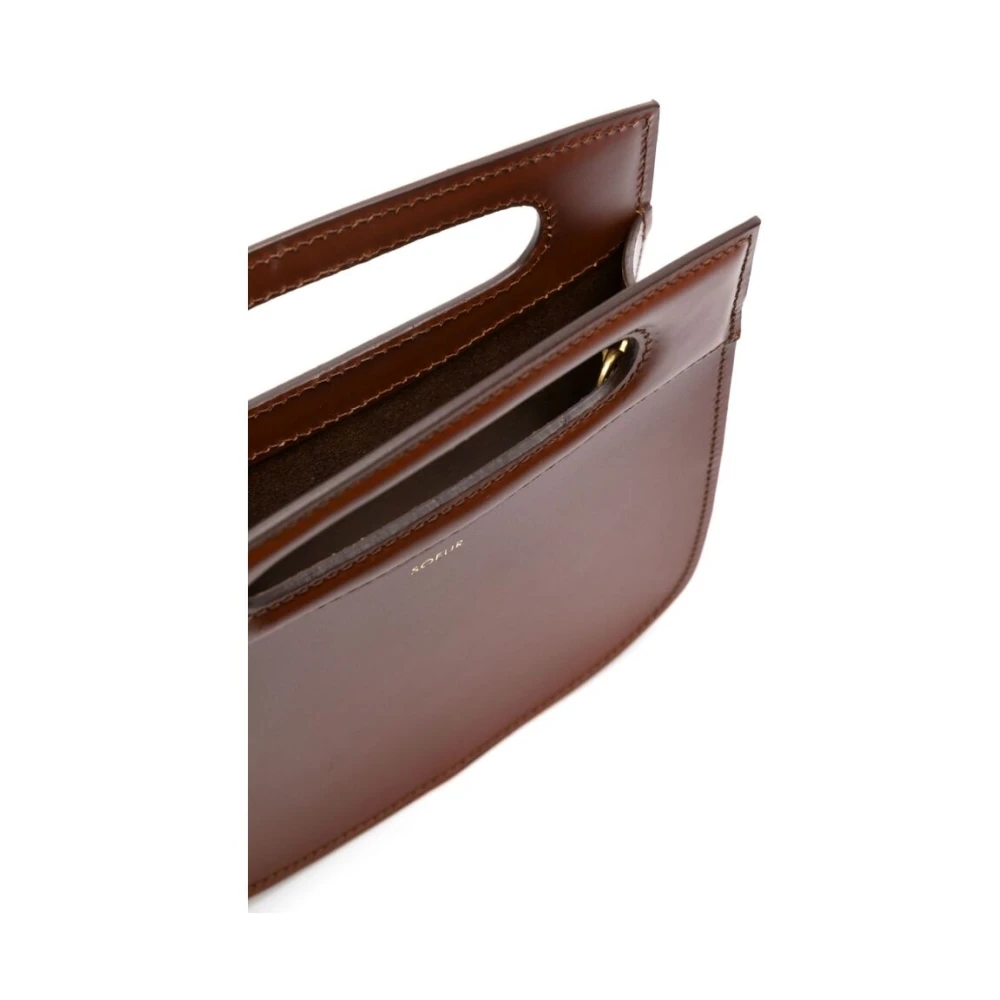 Soeur Cognac Bruin Lederen Ketting Schoudertas Brown Dames