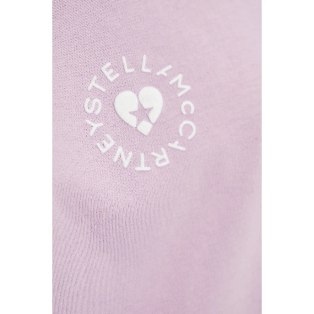 Stella Mccartney T-shirt met logo Purple Dames
