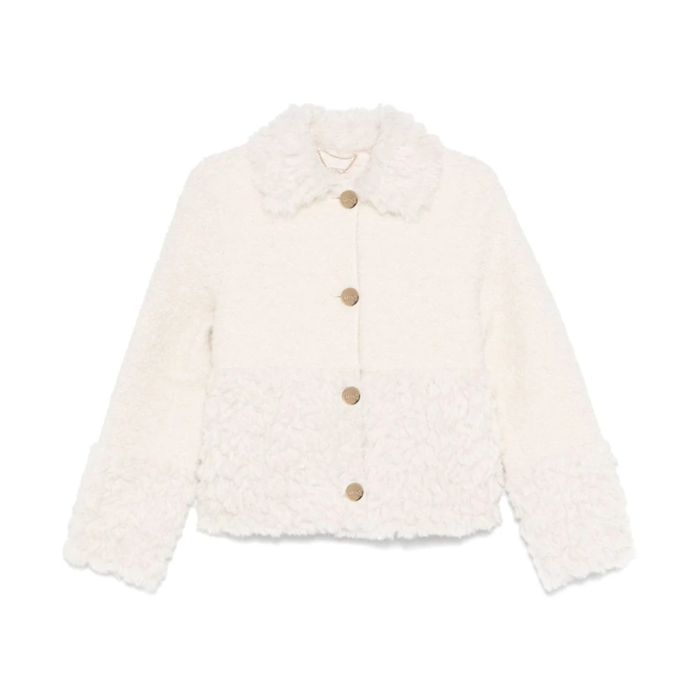 Liu Jo Faux Shearling Vit Jacka White, Dam