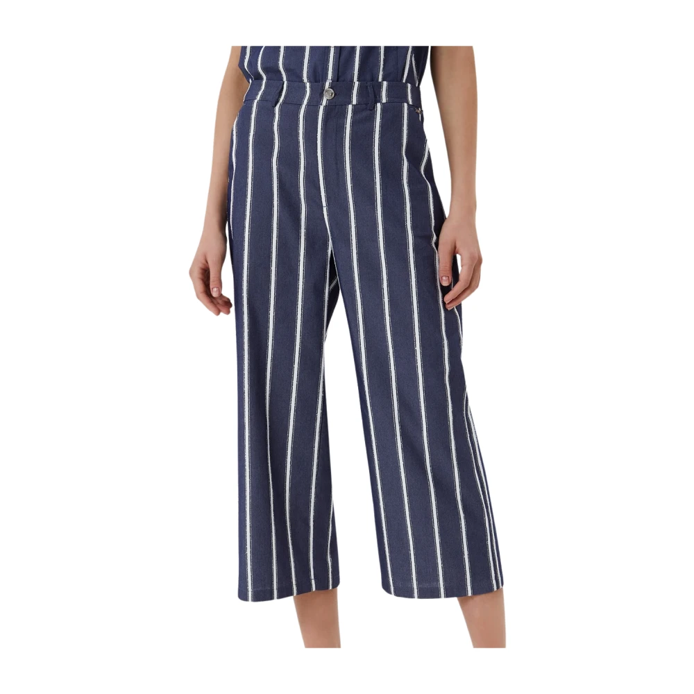 Liu Jo Gestreepte Hoge Taille Jeans Blue Dames